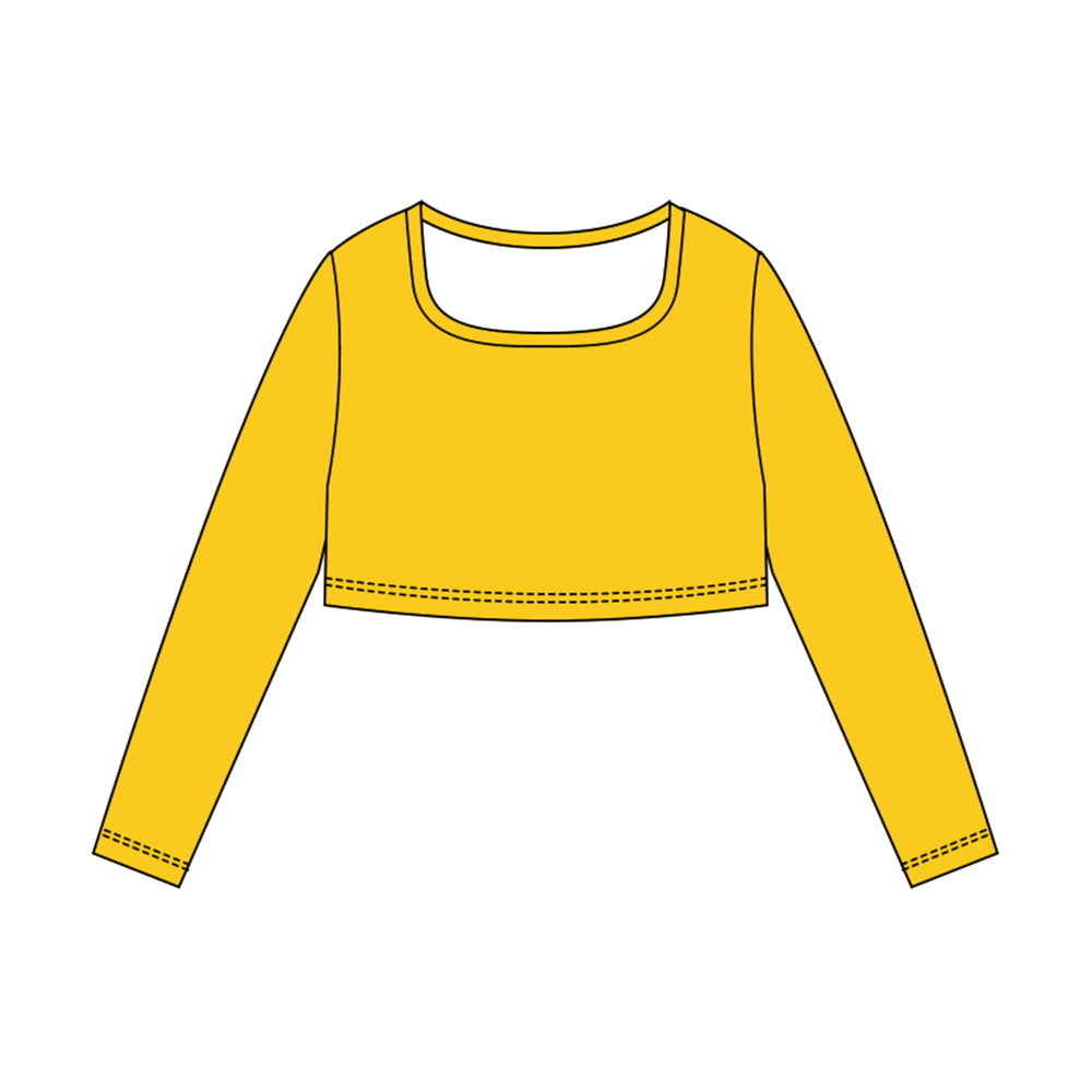 Girls yellow long sleeve yoga top preorder