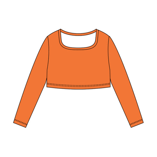 Girls orange long sleeve yoga top preorder
