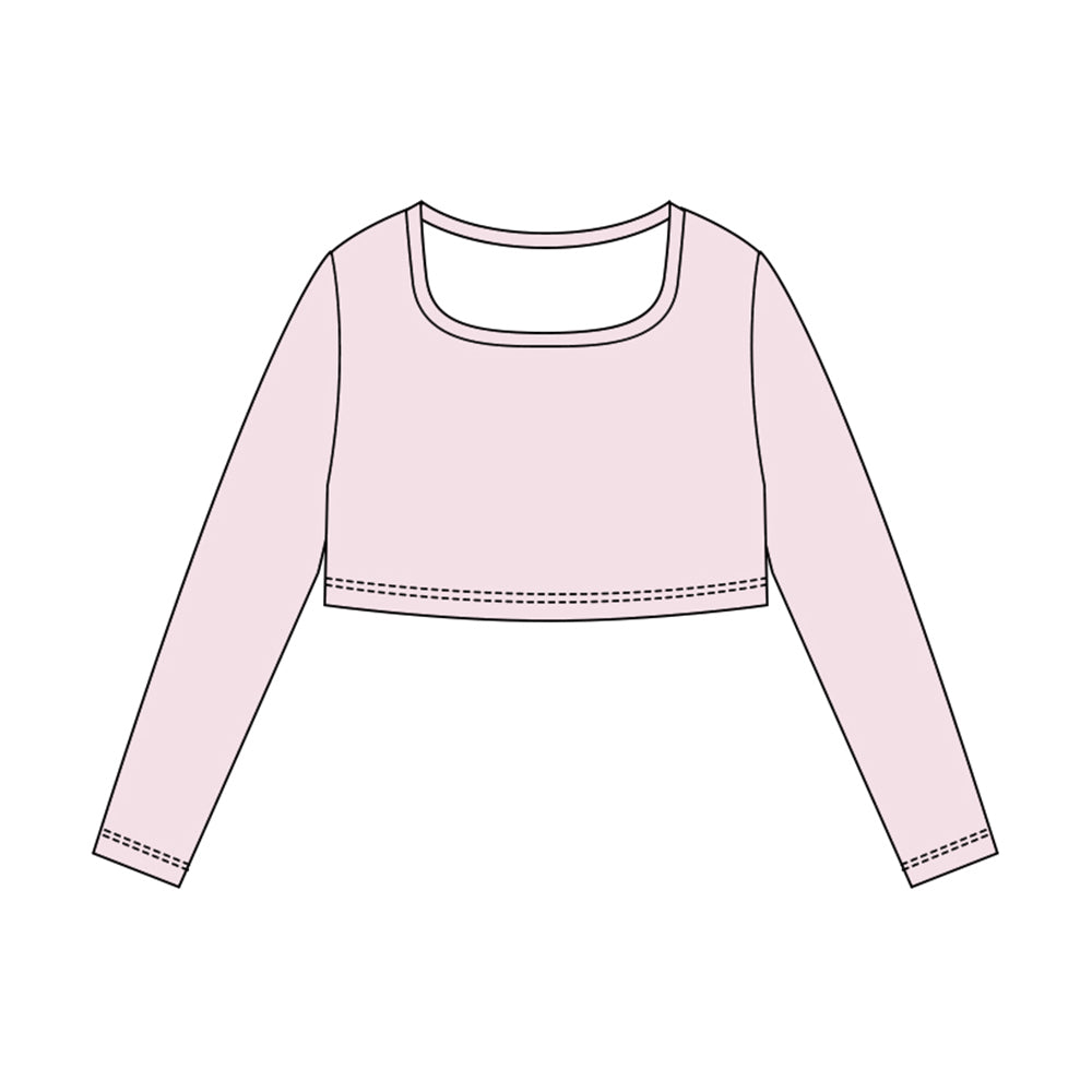Girls pink long sleeve yoga top preorder