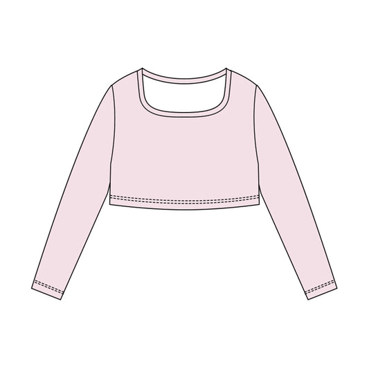 Girls pink long sleeve yoga top preorder