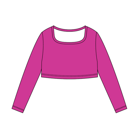 Girls lavender long sleeve yoga top preorder