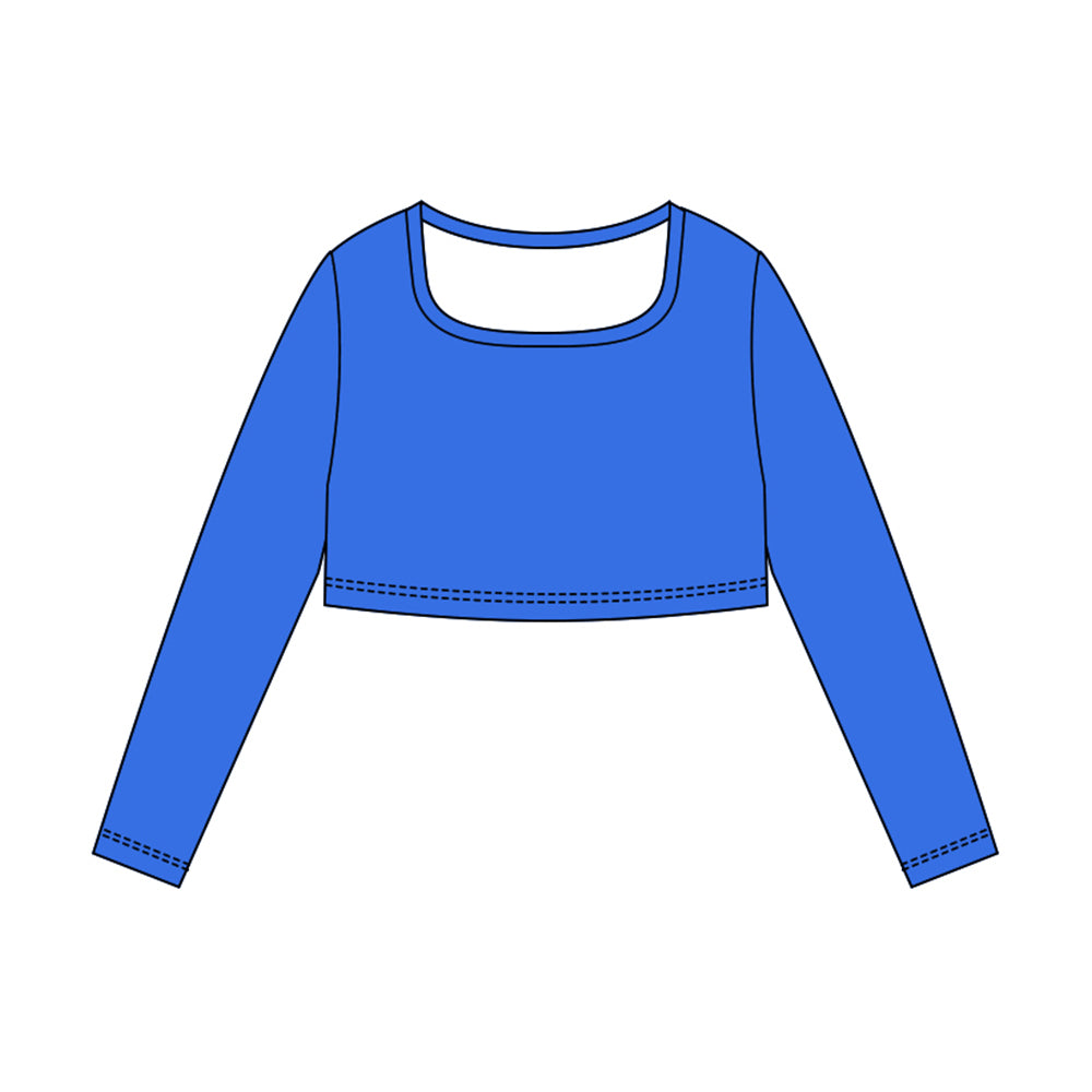 Girls blue long sleeve yoga top preorder