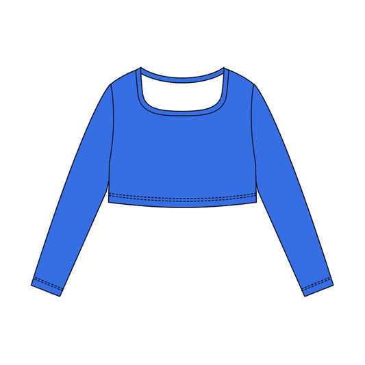 Girls blue long sleeve yoga top preorder