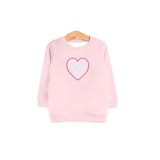 Girls valentines day heart design long sleeve top preorder