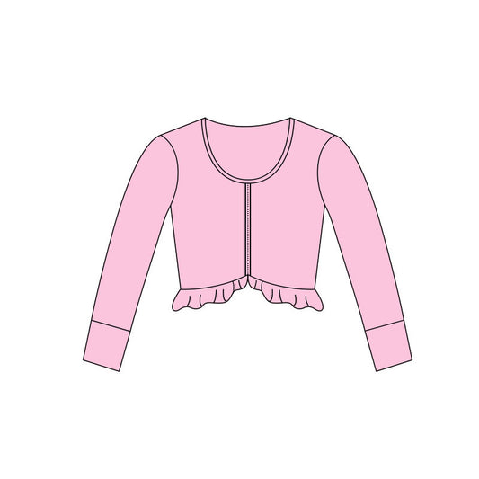 Girls pink long sleeve yoga zip top preorder