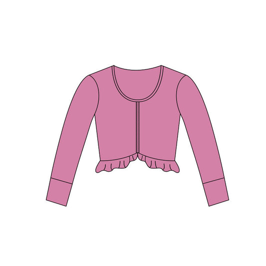 Girls dark pink long sleeve yoga zip top preorder