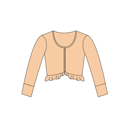 Girls khaki long sleeve yoga zip top preorder）