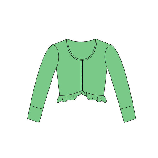 Girls green long sleeve yoga zip top preorder