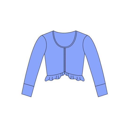 Girls blue long sleeve yoga zip top preorder