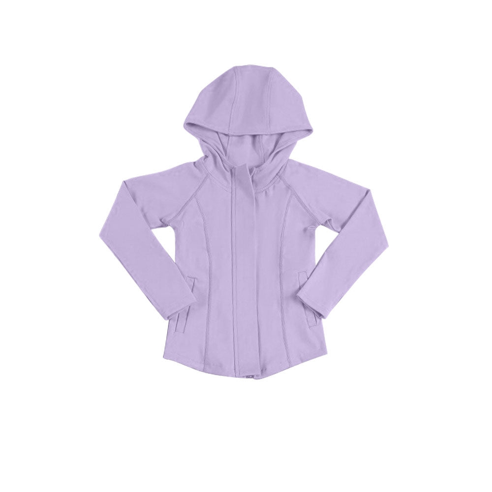 Girls lavender color long sleeve yoga hoodie top preorder