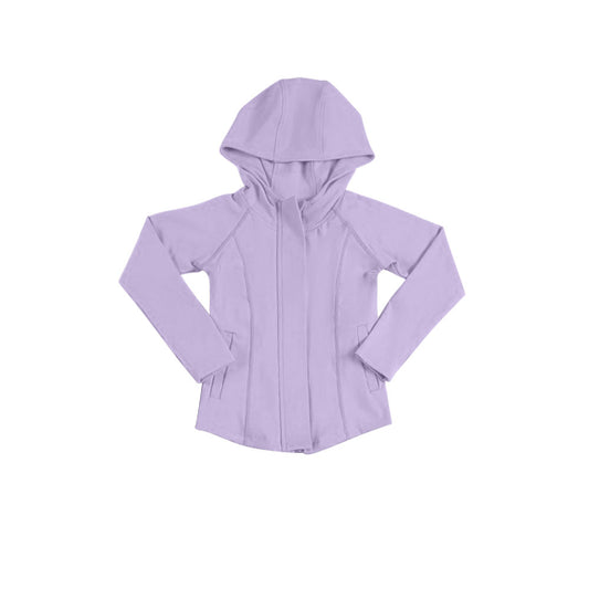 Girls lavender color long sleeve yoga hoodie top preorder