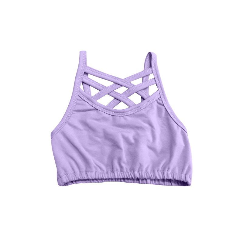 Girls lavender Sports Training crop top preorder