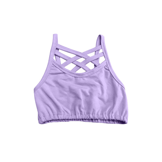 Girls lavender Sports Training crop top preorder