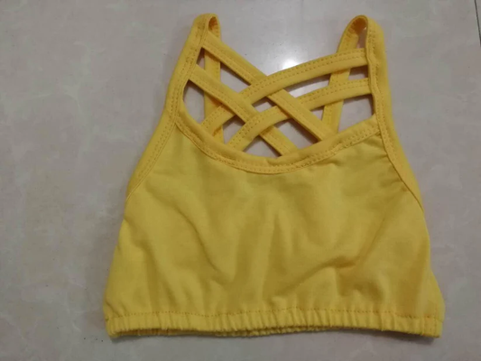 Girls yellow Sports Training crop top preorder