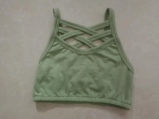 Girls green Sports Training crop top preorder