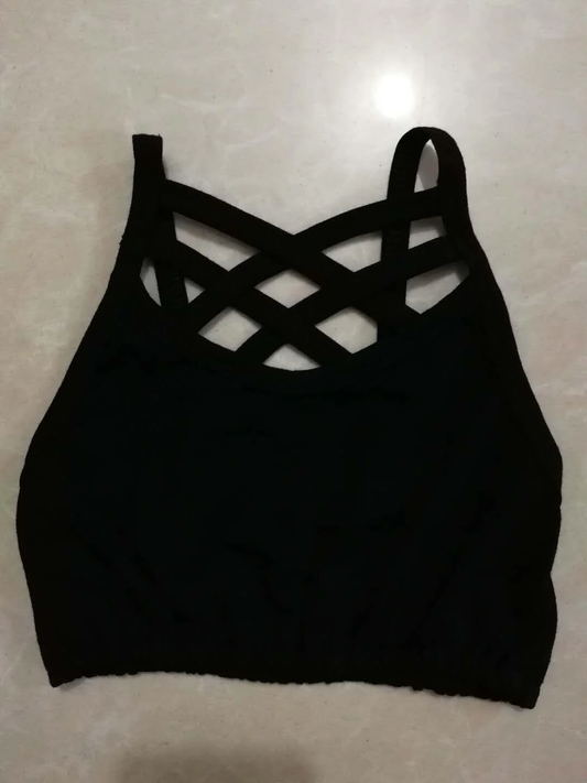 Girls black Sports Training crop top preorder