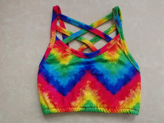 Girls tie dye Sports Training crop top preorder