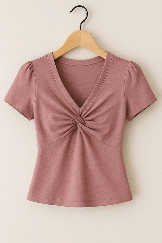 Girls coral color short sleeve yoga top preorder