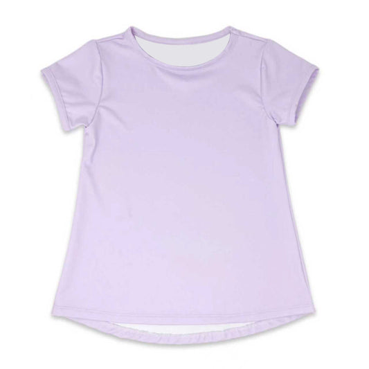 Girls lavender short sleeve yoga top preorder