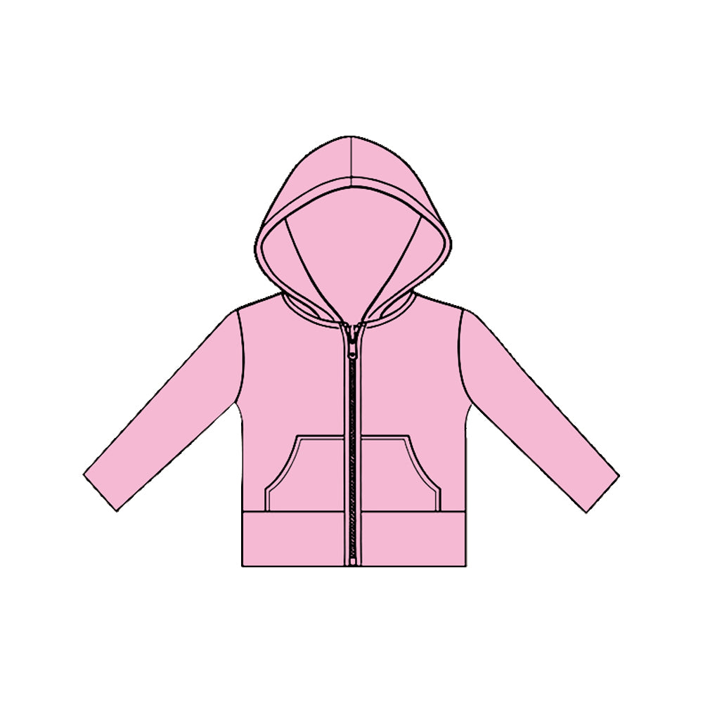 Pink color girls long sleeve yoga hoodie top preorder