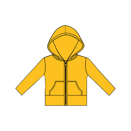 Golden color girls long sleeve yoga hoodie top preorder