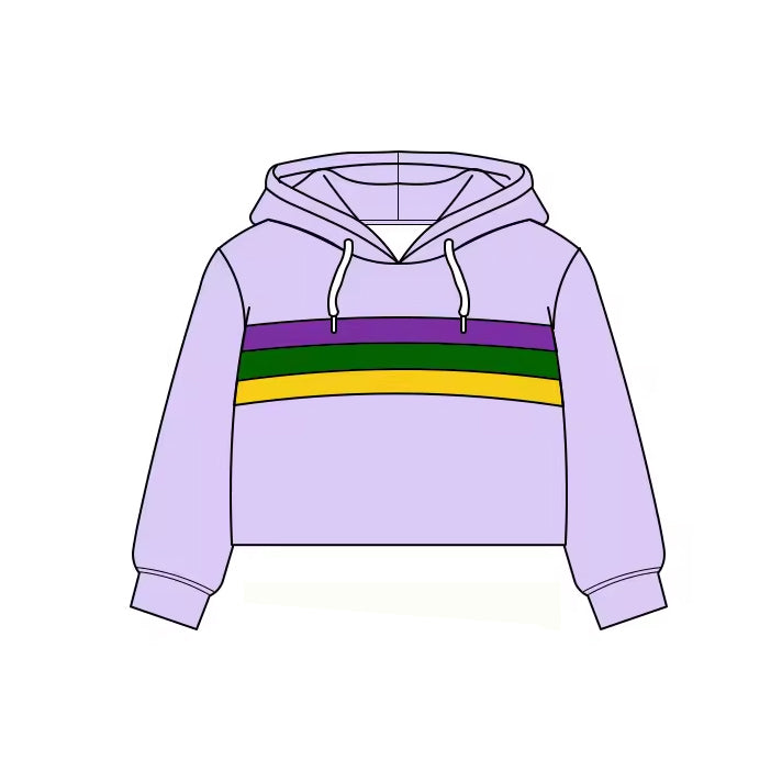 Mardi Gras girls long sleeve yoga hoodie top preorder