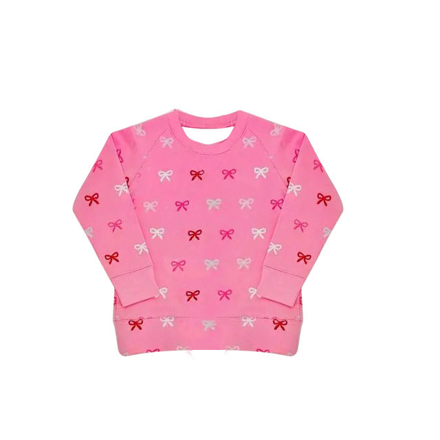 Red pink bow girls long sleeve  t-shirt top preorder