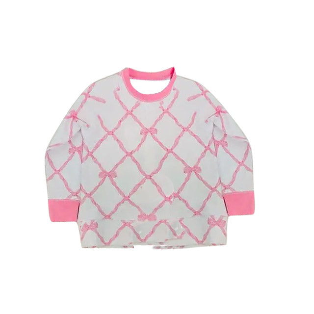 Pink bow girls long sleeve  t-shirt top preorder