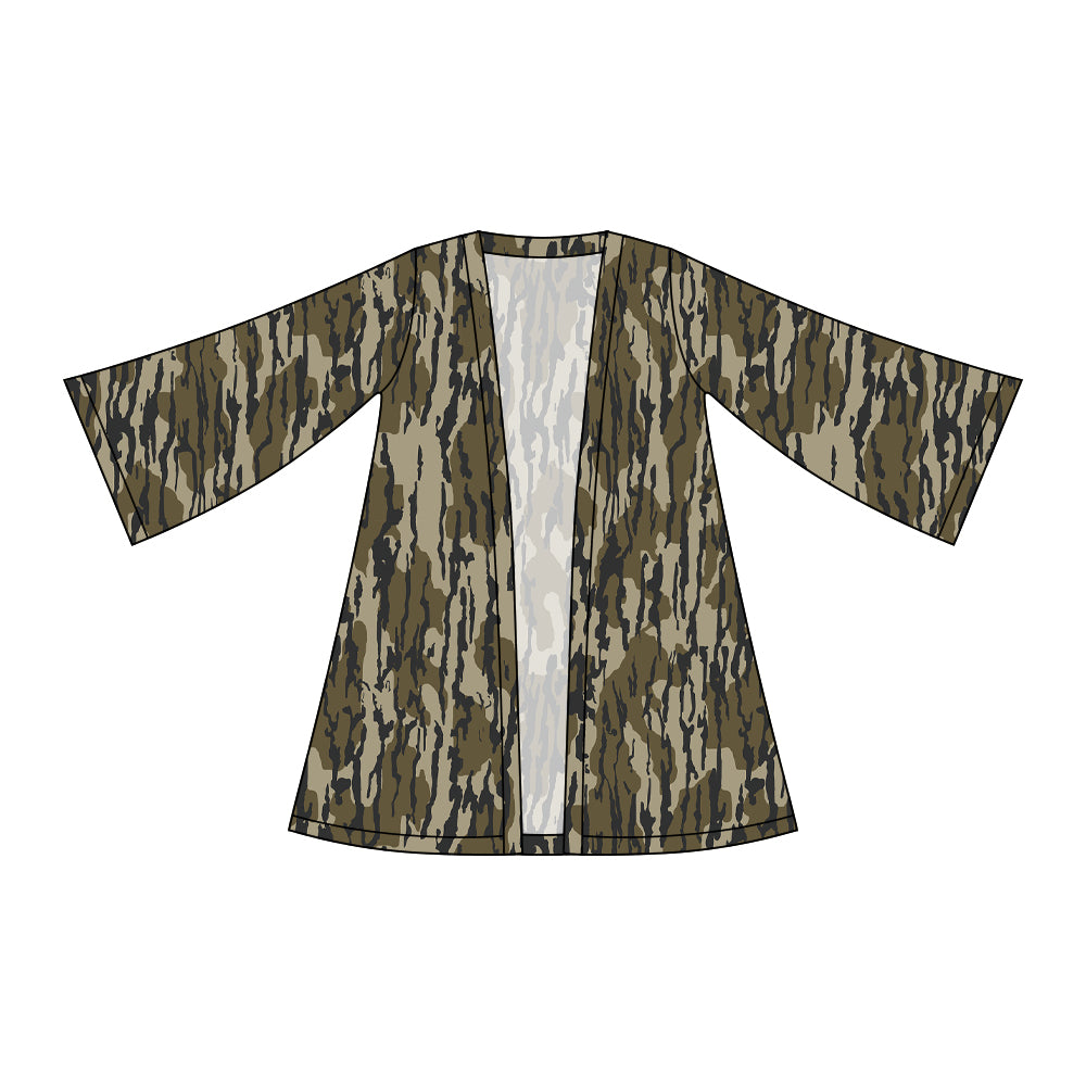 Camo design girls long sleeve cardigan top preorder