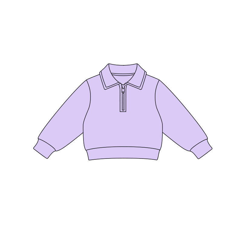 Lavender color girls long sleeve yoga pullover top preorder