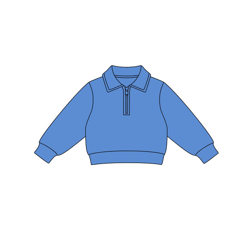 Blue color girls long sleeve yoga pullover top preorder