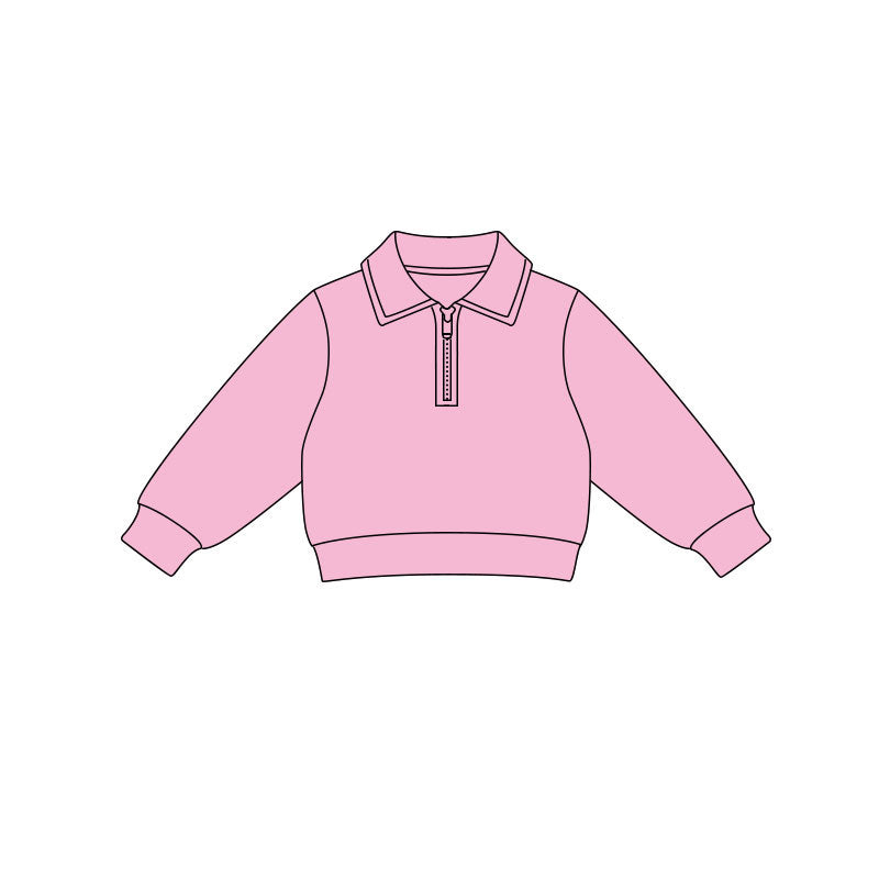 Pink color girls long sleeve yoga pullover top preorder
