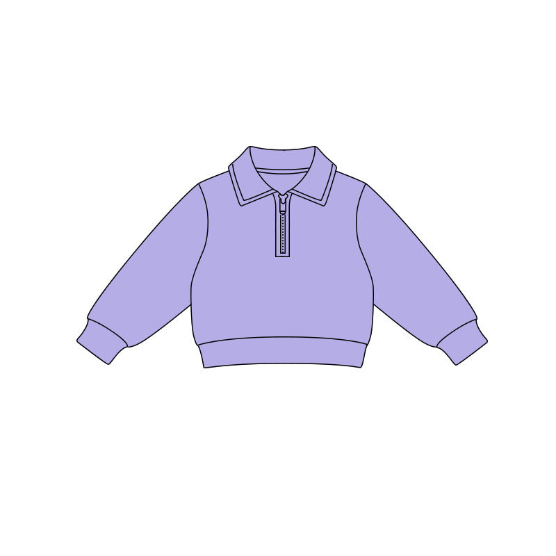 Lavender color girls long sleeve yoga pullover top preorder