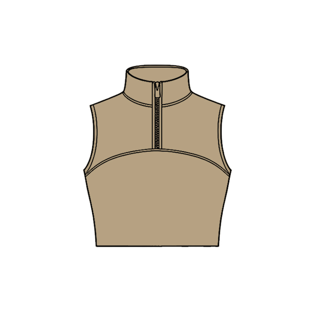 Khaki color girls yoga tank top preorder