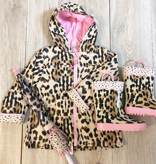 Leopard print kids girls hoodie top preorder