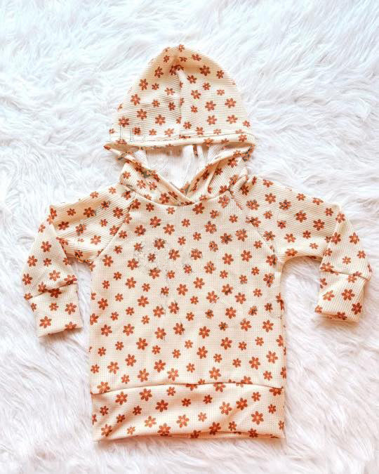 Flowers print girls long sleeve hoodie top preorder