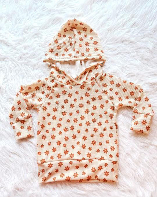 Flowers print girls long sleeve hoodie top preorder