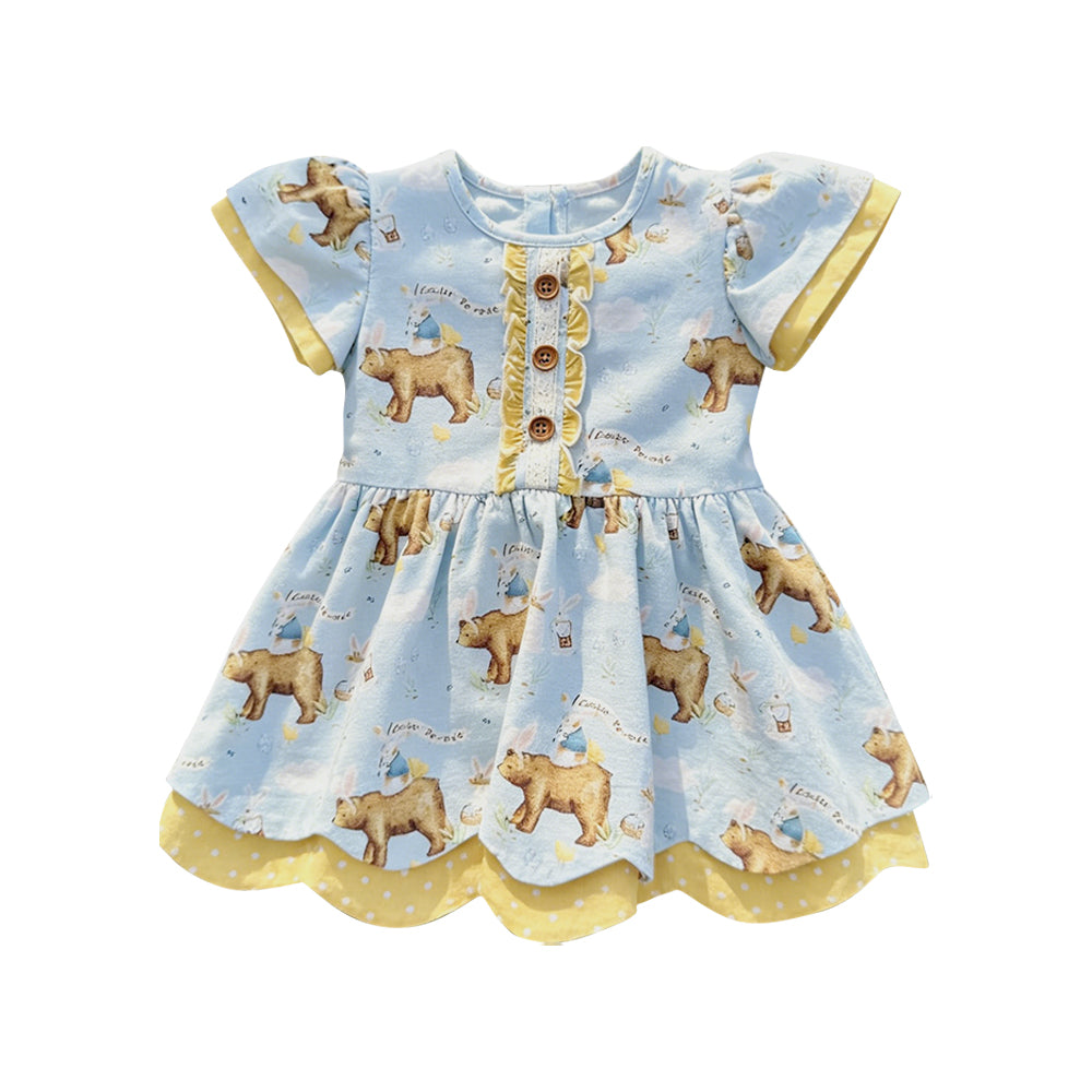Easter bear design girls short sleeve top preorder