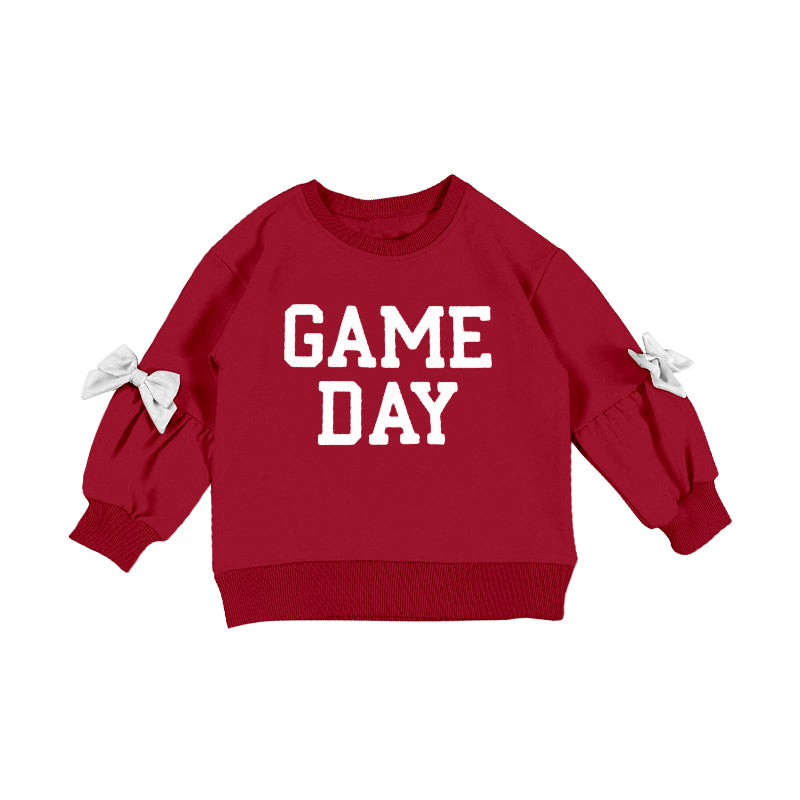 kids game day long sleeve red top t-shirt preorder