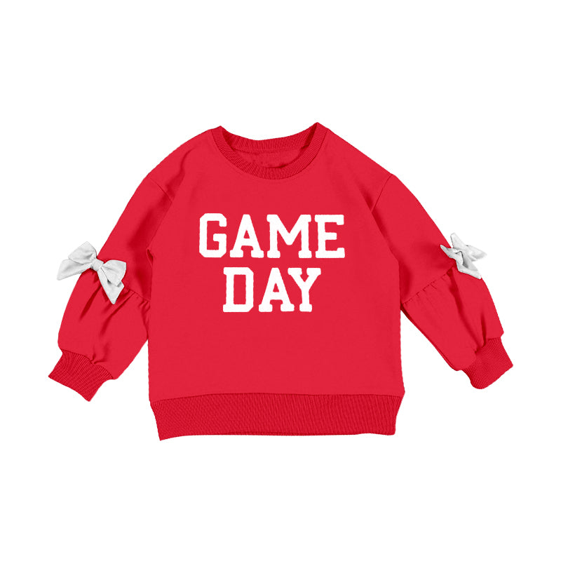 kids game day long sleeve bright red top t-shirt preorder