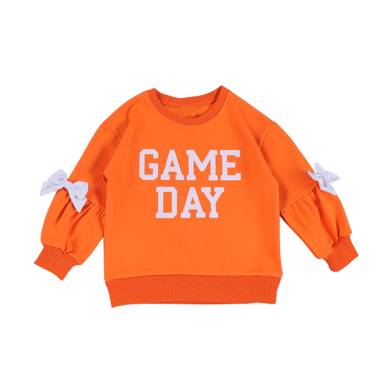 kids game day long sleeve bright orange top t-shirt preorder