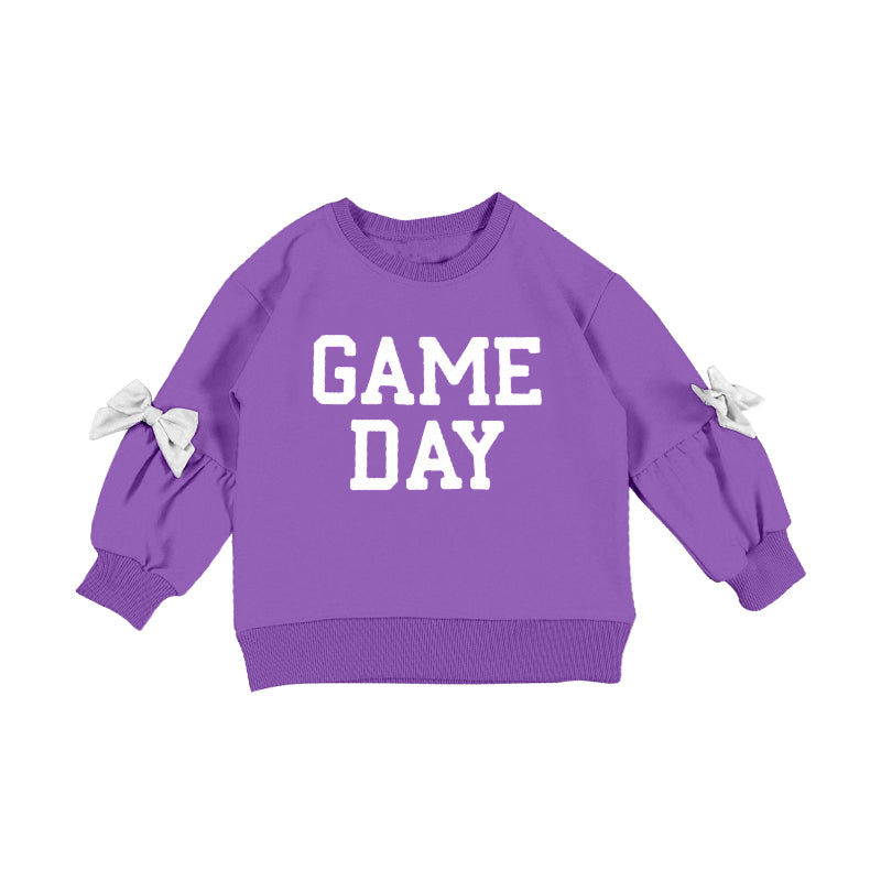 kids game day long sleeve lavender top t-shirt preorder
