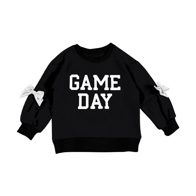 kids game day long sleeve black top t-shirt preorder
