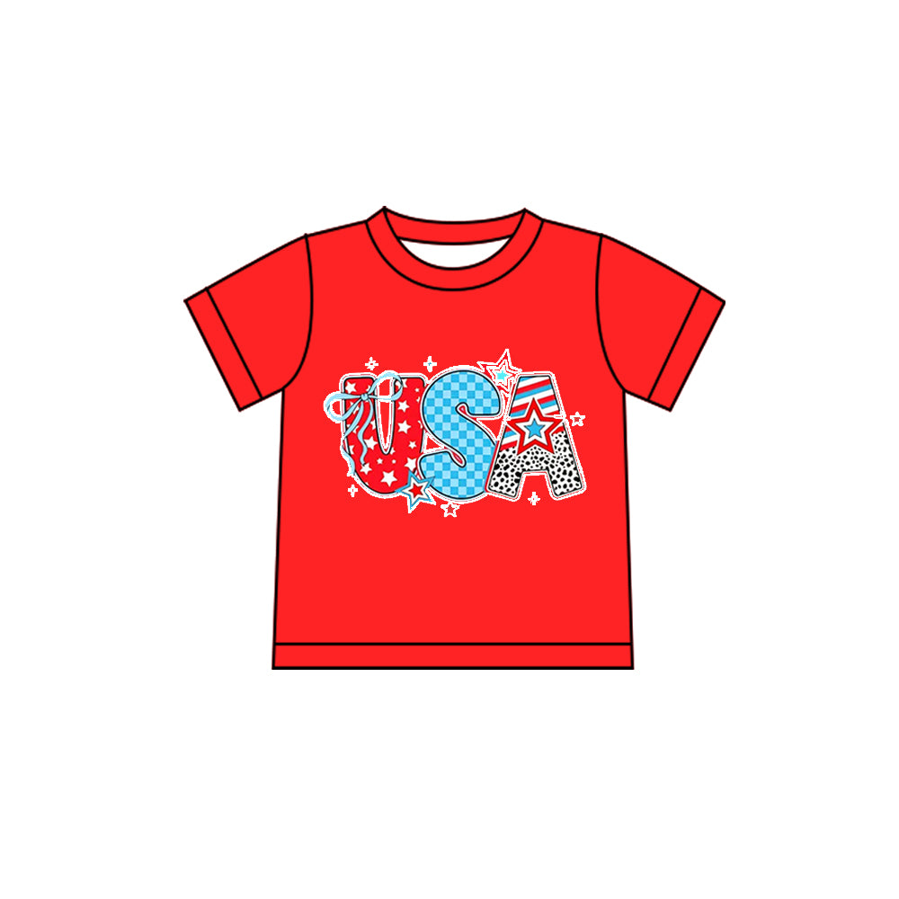 American July 4th boys short sleeve summer top preorder