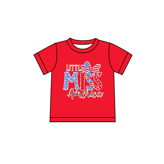 Little Miss American July 4th boys short sleeve summer top preorder