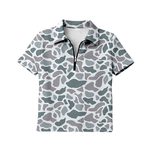 Adult women camo print short sleeve pullover top preorder