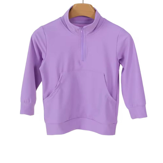 Lavender color girls yoga pullover top preorder