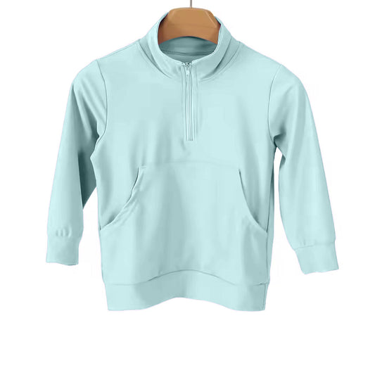 Blue color girls yoga pullover top preorder