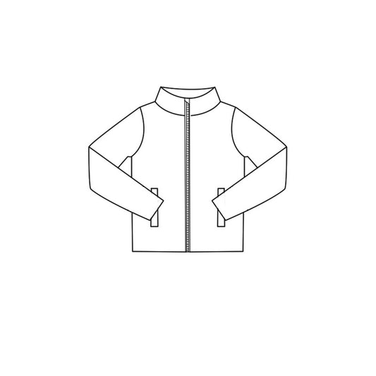 White color girls long sleeve yoga zip coat top preorder