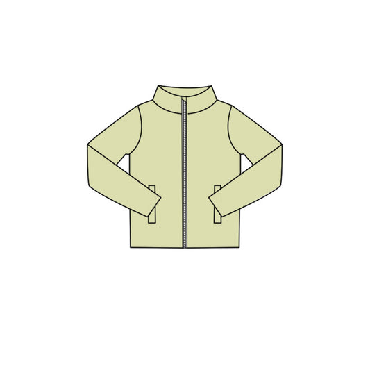 Lime green color girls long sleeve yoga zip coat top preorder